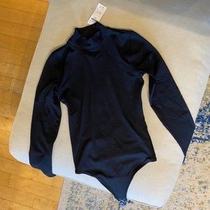 Abercrombie & Fitch black mock neck thong bodysuit